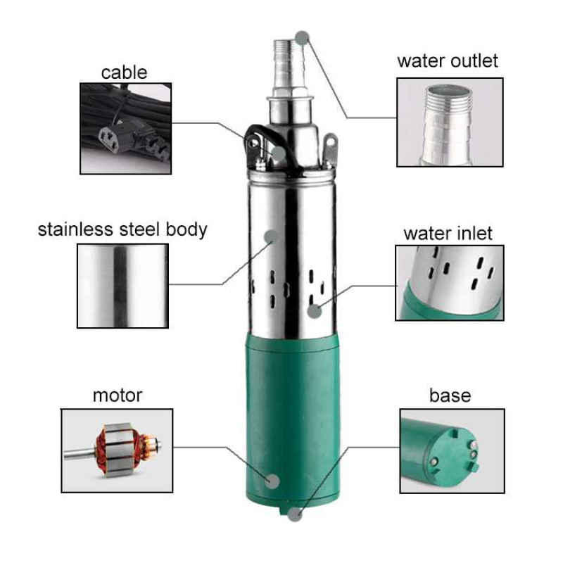 Pompa Tanam DC 12V Pompa Celup Sumur 3 Inch Submersible Pump Pertanian Pompa Tanam DC 12V Pompa Celup Sumur 3 Inch Submersible Pump Pertanian