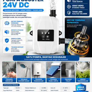 Pompa Booster  DC 24V - 150W - Automatic/Manual Switch 
