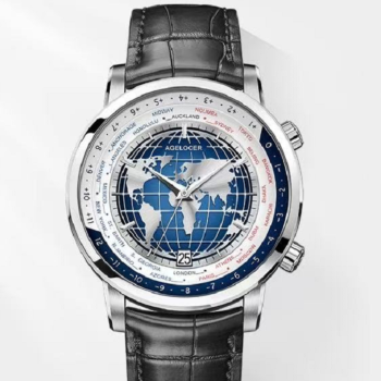 Watch - AGELOCER- World Time 5201A1 -Silver Watch - AGELOCER- World Time 5201A1 -Silver