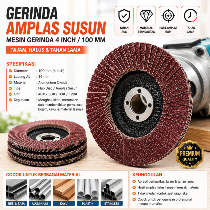 Mata Grinda Amplas Susun - Wheel Sanding Flap (4 Inch)
