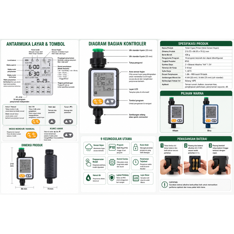 Digital Water Timer - Pengatur Waktu Penyiraman