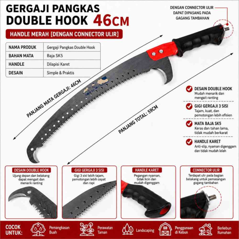Gergaji Galah 2 Pisau