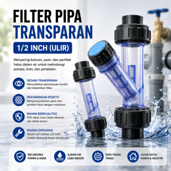 Filter Pipa Transparan 1/2 Inch