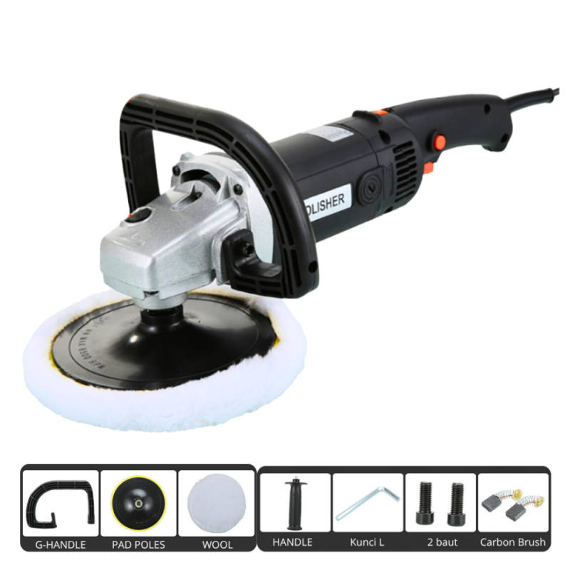 180Mm Polisher Black