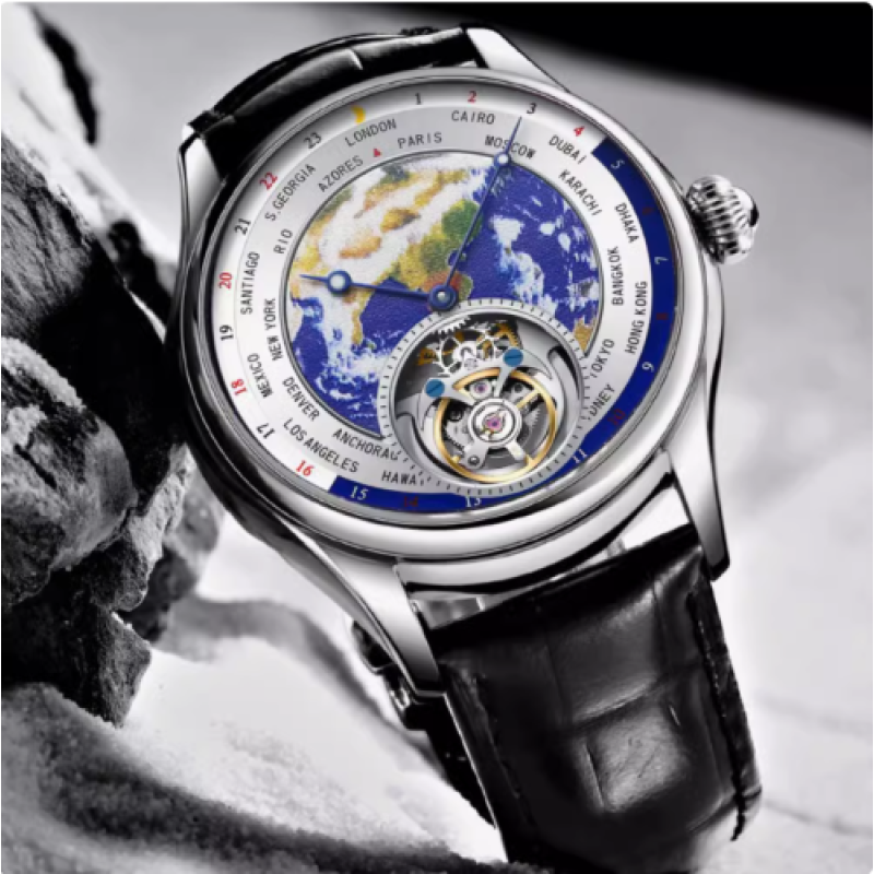 Watch - Aesop- Silver- world map Watch - Aesop- Silver- world map