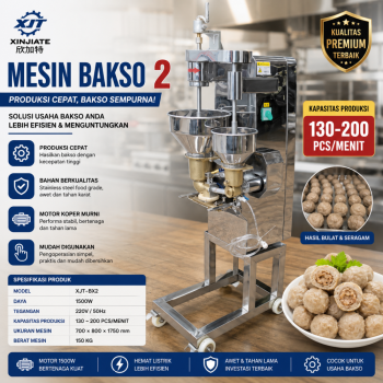 Mesin Bakso Otomatis Tipe Isian Dalam | Kapasitas 130–200 Butir/Menit