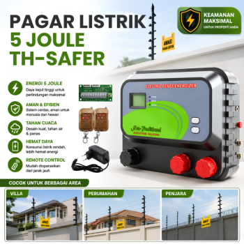 Pemancar Arus Pagar Listrik Ternak/Kebun - TH-SAFER 5 Joule