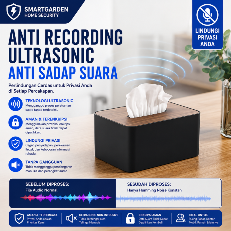 Anti Sadap & Voice Record - White Noise Generator (Tissue Box - 6m)