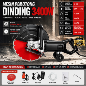 Mesin Gergaji Beton dan Dinding - 3400W
