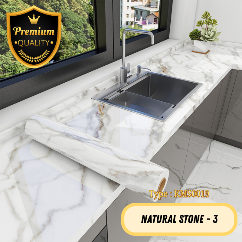 Kitchen Marble Sticker - Natural Stone 3 - 25/ctn - 80cm*300cm*0.14mm Kitchen Marble Sticker - Natural Stone 3 - 25/ctn - 80cm*300cm*0.14mm