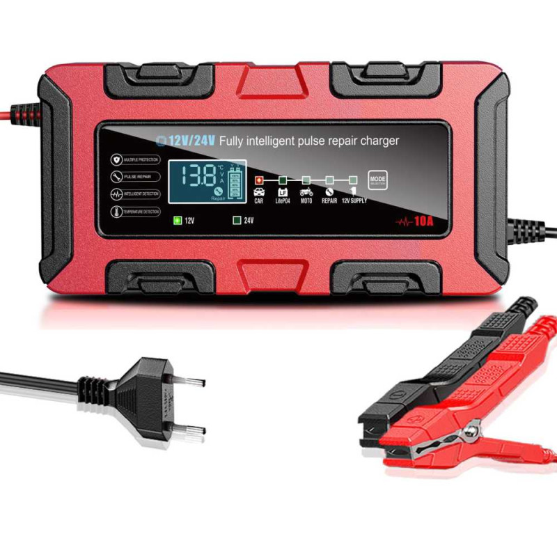 Battery Charger for Car/ motorcycle - 12V 10A/ 24V  5A