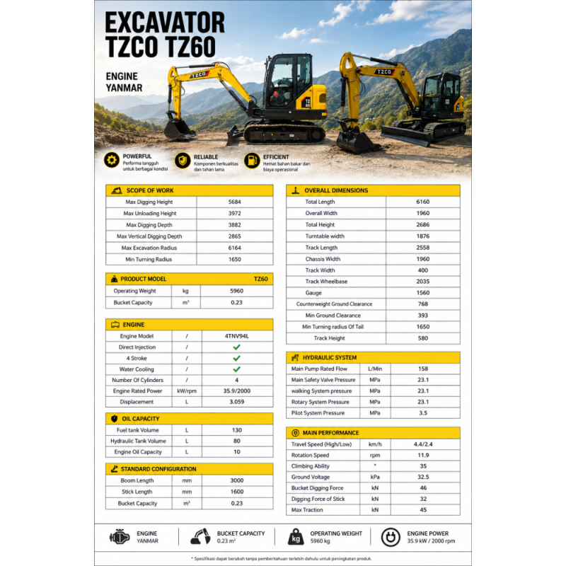 Excavator TZCO - TZ60