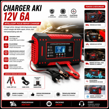 Charger Aki - ACCU Motor Output 12V-6A