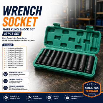 Kunci Shock 1 Set Untuk Bor Impact 21V