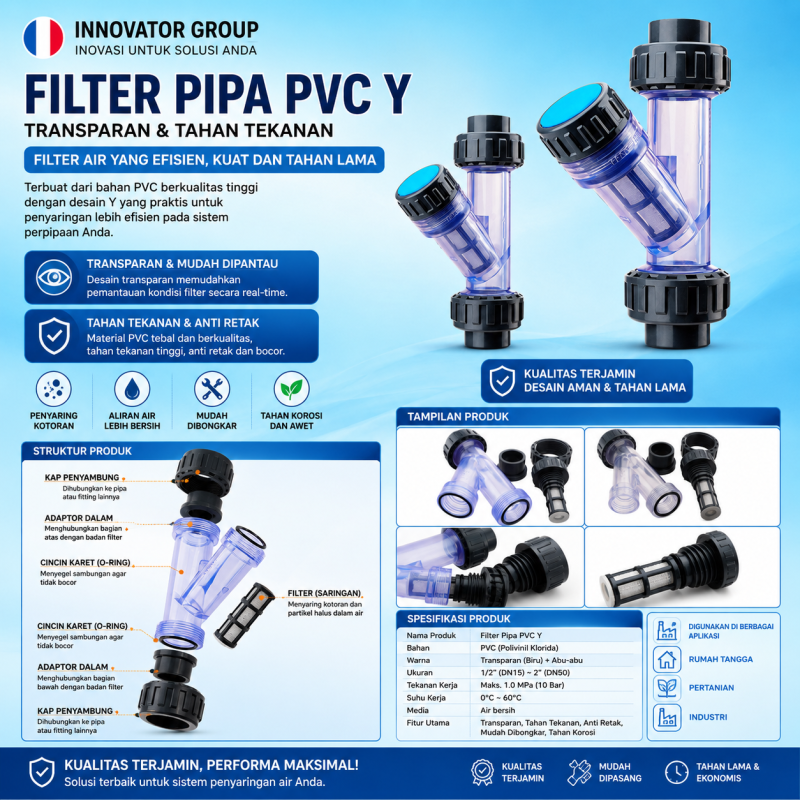 Filter Pipa Transparan 3/4 Inch