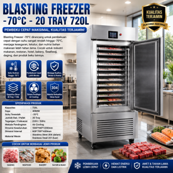 Freezer Pembeku Cepat - 70 derajat - 20 baki 720L