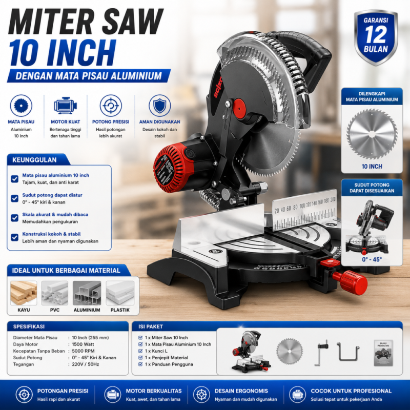 Mitter Saw 10 inch with allumunium blade