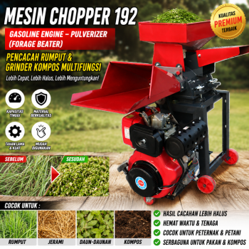 Mesin Pencacah Rumput Lembut & Grinder Kompos Multifungsi (3 in 1)