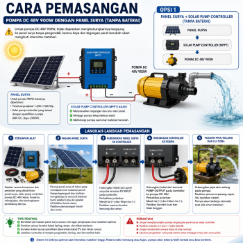 Pompa Irigasi 2 Inch Solar MPPT DC 48V