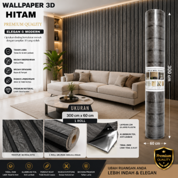 Wallpaper Foam 3D (Hitam) - 60cm*3m