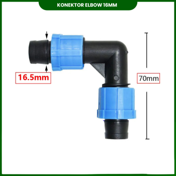 Knee - Elbow Konektor L Lock Nut Untuk Selang Tetes PE Irigasi 1/2 inch 