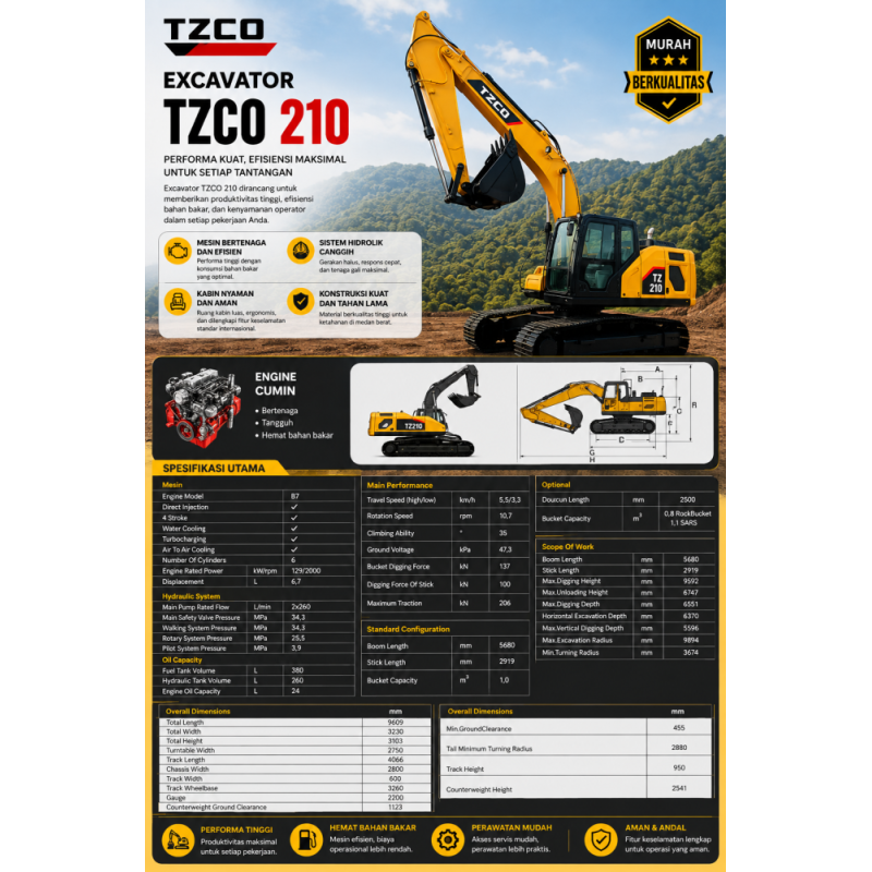 Excavator TZCO 20 Ton - TZ210