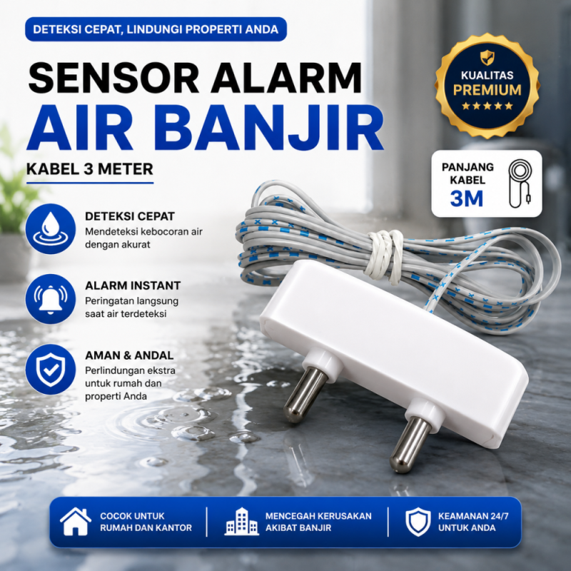 Sensor Alarm Air Banjir Kabel 3m