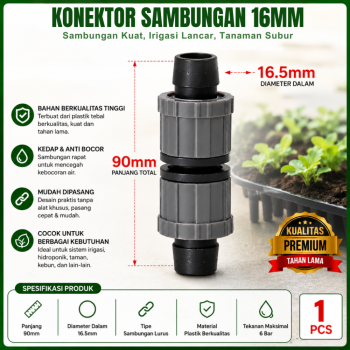 Penyambung Selang Tetes PE Irigasi 1/2 inch