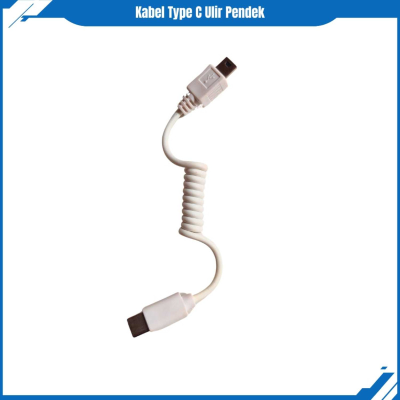 Kabel Type C Display Alarm HP Ulir Pendek