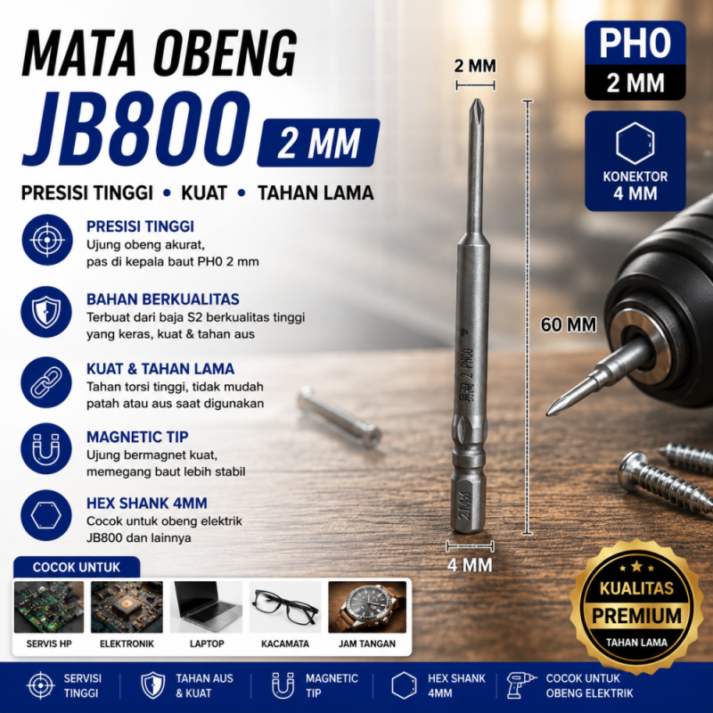 Mata Obeng Listrik JB800 Ukuran 2 mm