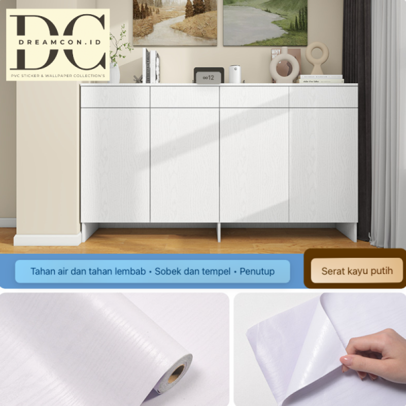 Kertas PVC Sheet 1.2m*10m - Serat Kayu Putih Kertas PVC Sheet 1.2m*10m - Serat Kayu Putih