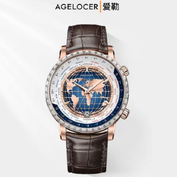 Watch - AGELOCER- wold time 5201F2 -Silver Watch - AGELOCER- wold time 5201F2 -Silver
