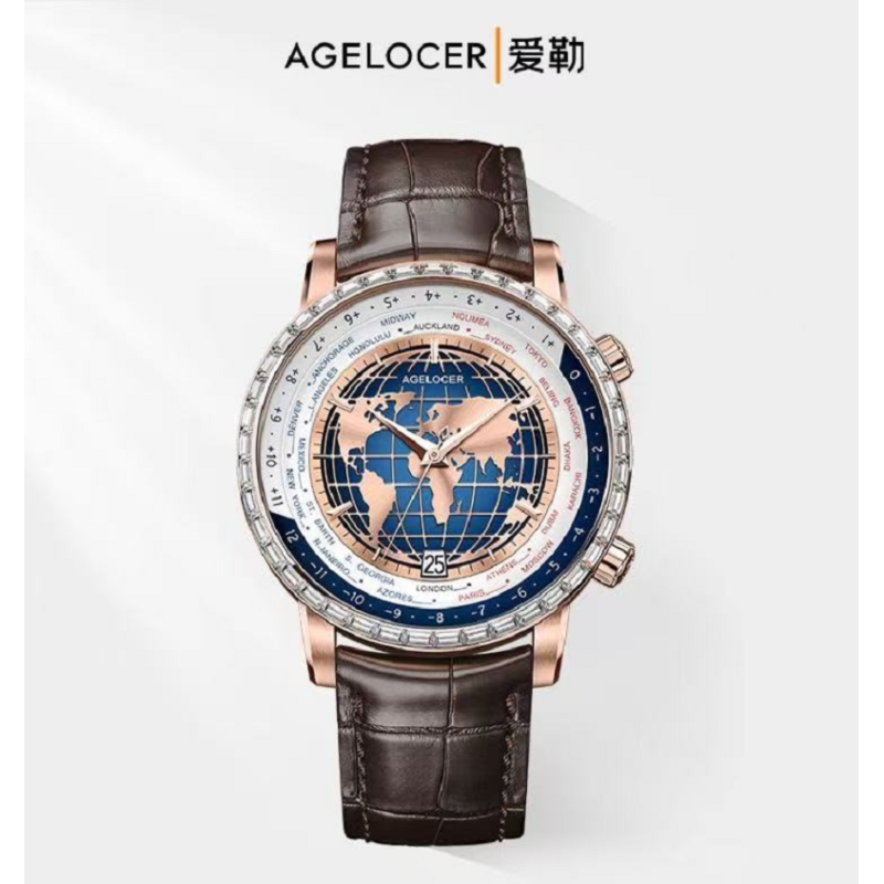 Watch - AGELOCER- wold time 5201F2 -Silver