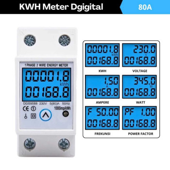 Meter Listrik 80A Dengan LED Dapat Diatur Ulang