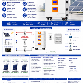 Penyimpanan Energi Inverter 10KW + Baterai 60KWH