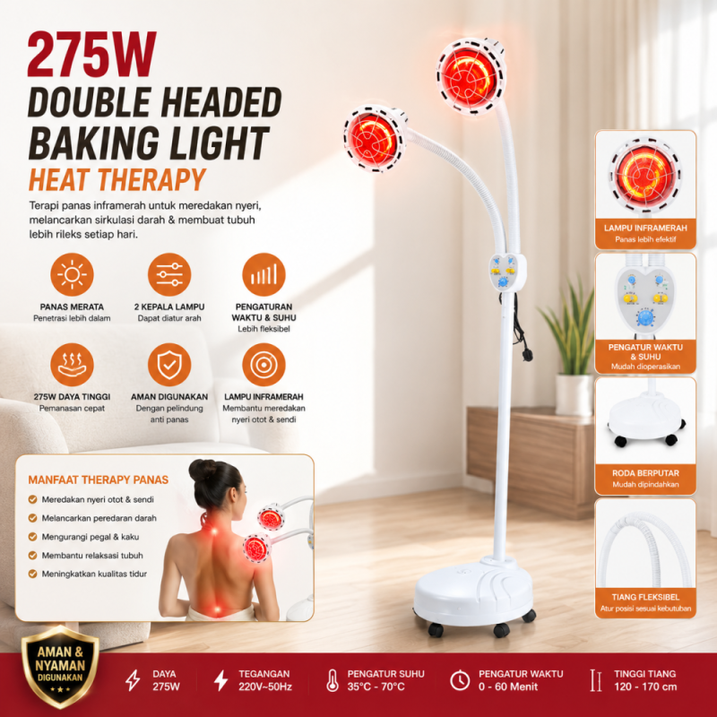 275W Double headed baking light heat therapy
