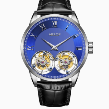 Watch - Aesop- Silver- wdouble wheel tourbillon Watch - Aesop- Silver- wdouble wheel tourbillon