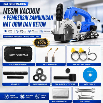 Mesin Vacuum + Pembersih Sambungan Nat Ubin dan Beton