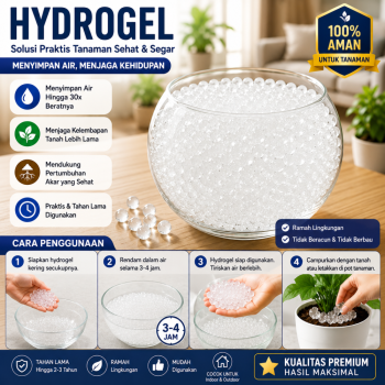 Kristal Air Hidrogel - Bio-Soil Hydrogel 1Kg/Kantong (Warna Putih)