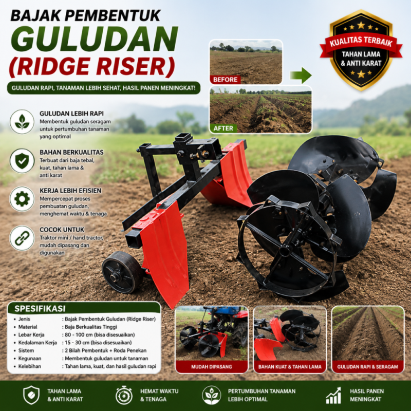 Bajak Pembentuk Guludan - Ridge riser