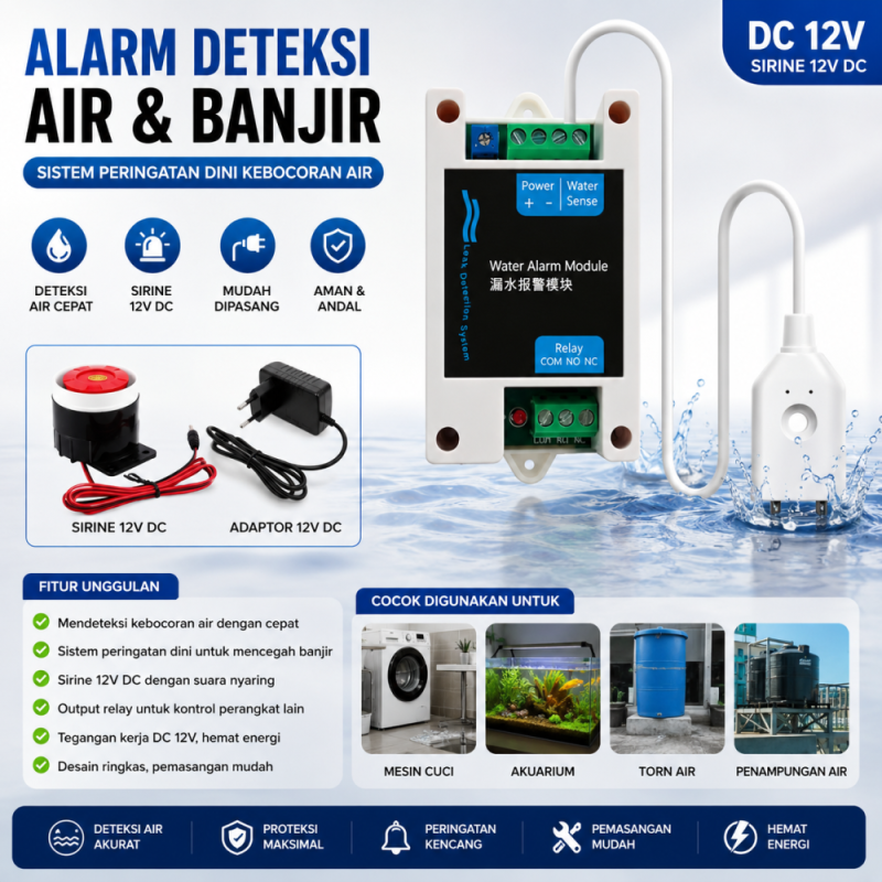 Modul Relay Alarm Banjir DC 12V