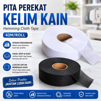 Mengeelim  Kelim - Hemming Cloth - Black (42m/roll)