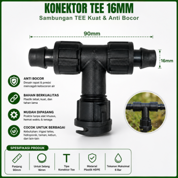 Konektor Selang T - Hose Tee Untuk Selang Tetes PE Irigasi 1/2 inch