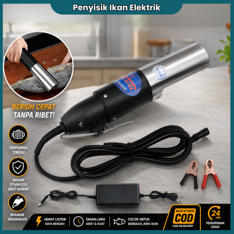 Alat pembersih sisik ikan elektrik