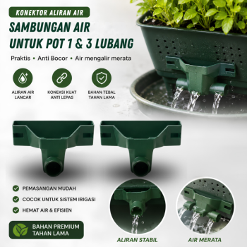 Konektor Aliran Air Vertcal Garden Pot 1 Lubang dan 3 lubang