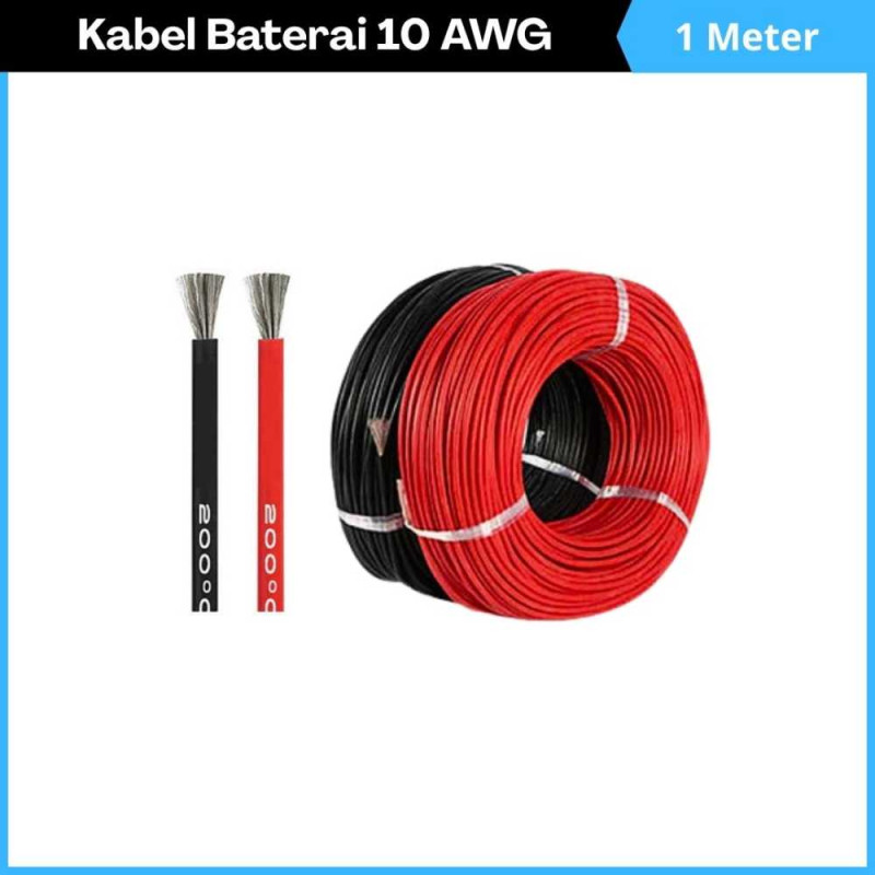 Kabel Baterai 10AWG Silicon Meteran