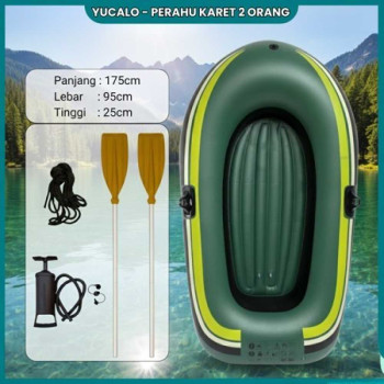 Perahu Karet PVC Kapasitas 2 Orang (Warna Hijau)