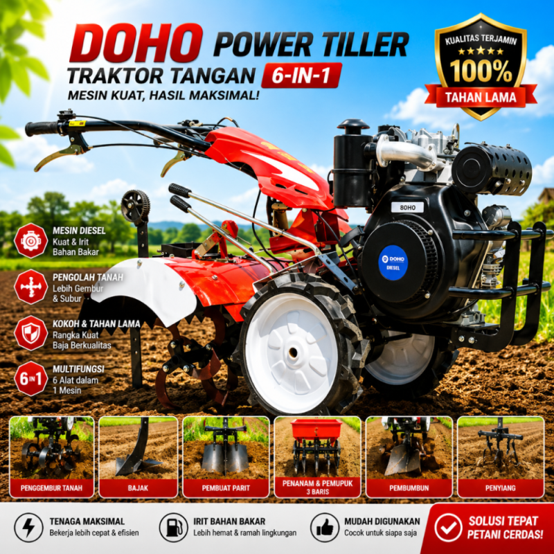 Mesin Traktor Tangan 6-in-1