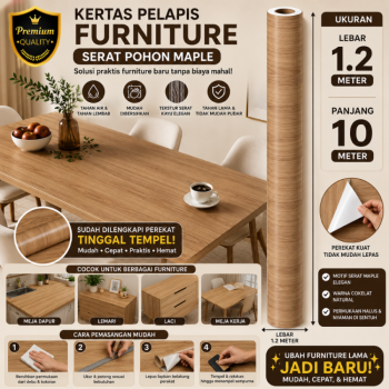 Kertas Sticker Furniture PVC - Maple Kuning Muda (1.2m*10m)