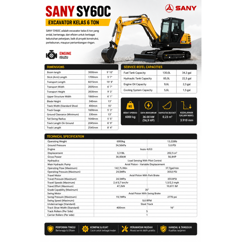 Excavator SANY - SY 60C